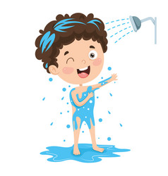 Kid bathing Royalty Free Vector Image - VectorStock