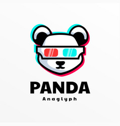 Logo panda mafia simple mascot style Royalty Free Vector