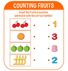 Math game template with counting vegetable Vector Image