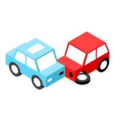 Car accident traffic light isometric Royalty Free Vector
