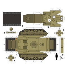 Paper model of a tank Royalty Free Vector Image