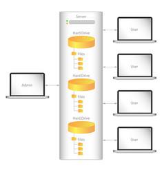 Server statistics isometric flow chart Royalty Free Vector