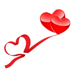 Two red hearts Royalty Free Vector Image - VectorStock