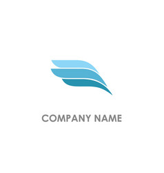 Wing star abstract fly emblem logo Royalty Free Vector Image