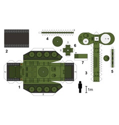 Paper model of a heavy tank Royalty Free Vector Image