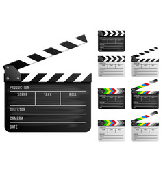 Movie clapper board set Royalty Free Vector Image