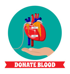 Hand of donor with heart Royalty Free Vector Image