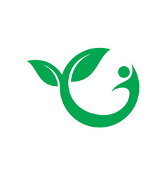 Abstract human leaf logo image Royalty Free Vector Image