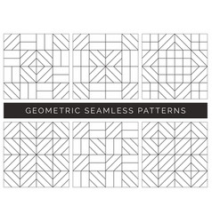 Seamless monochrome patterns set Royalty Free Vector Image
