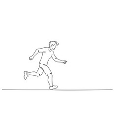 Man running with dog continuous one line art Vector Image