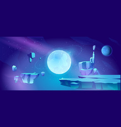 Asteroid space background scene Royalty Free Vector Image
