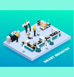 Production technologies isometric flowchart Vector Image