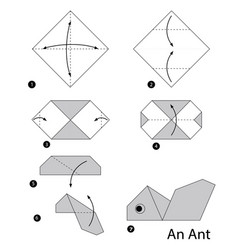 Step instructions how to make origami a sheep Vector Image