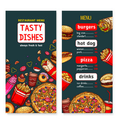 Fast food restaurant menu template royalty free vector image