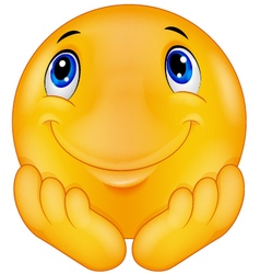 Emoticon happy face are thinking and posing Vector Image