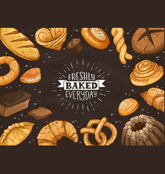 Fresh bread poster Royalty Free Vector Image - VectorStock