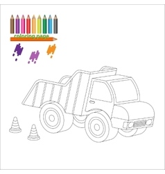 Coloring Page With Big Truck Vector Coloring Page With Big Truck Vector