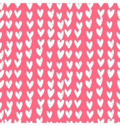 Velentines day pattern with hand painted hearts Vector Image