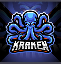 Kraken octopus esport mascot logo design Vector Image