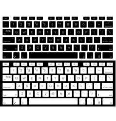 Keyboard Computer Letter Keys Isolated White Vector Image