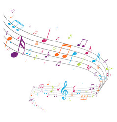 Colorful music notes Royalty Free Vector Image