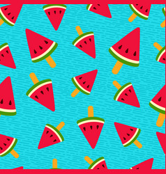 Summer watermelon ice cream seamless pattern Vector Image