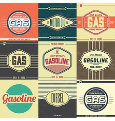 Vintage Motor Oil Signs and Label Set Royalty Free Vector