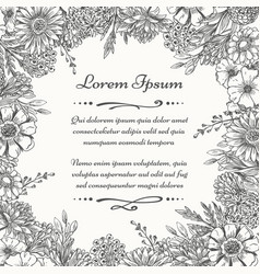 Vintage botanical card frame Royalty Free Vector Image