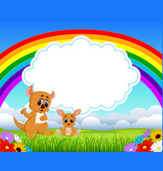 Ocean view with the cloud board blank space Vector Image