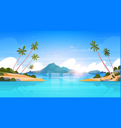  Beach with palms sand Royalty Free Vector Image