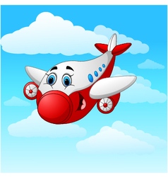 Red cartoon airplane Royalty Free Vector Image