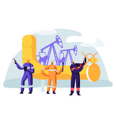 Oil and gas industry concept with man character Vector Image