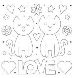 Happy birthday coloring page black and white Vector Image