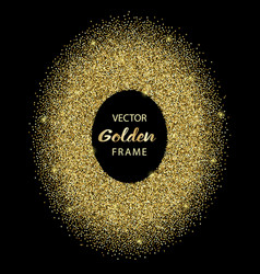 Luxury golden glitter oval frame Royalty Free Vector Image