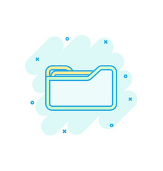 File folder icon in comic style documents archive Vector Image