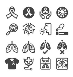 Lung cancer awareness month realistic white Vector Image