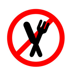 No food and drink allowed area symbol sign Vector Image