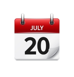 July 15 flat daily calendar icon Date Royalty Free Vector