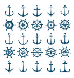 Anchor and Rudder sign Royalty Free Vector Image