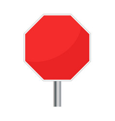 Red stop sign icon danger symbol simple business Vector Image