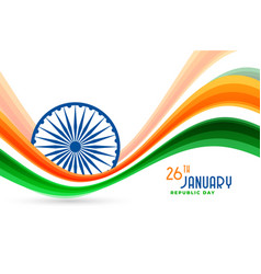 26th january indian flag design for republic day Vector Image