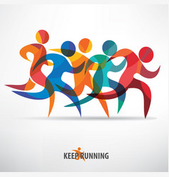 Running athletes symbol sport and competition Vector Image