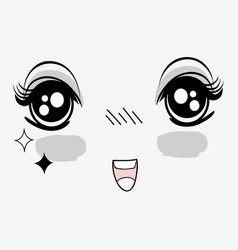 Anime cute expression woman face Royalty Free Vector Image