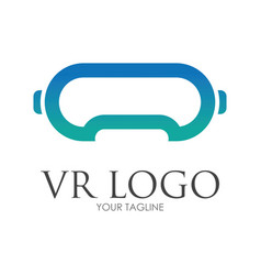 Virtual reality logo design template Royalty Free Vector