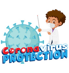 Doctor with corona virus sign Royalty Free Vector Image