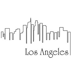 Los angeles skyline with reflection in water Vector Image