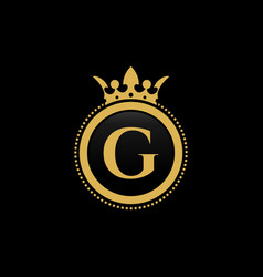 Letter k royal crown luxury logo design Royalty Free Vector