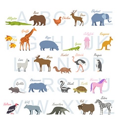 Animal alphabet poster for children Royalty Free Vector