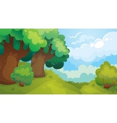 Cartoon pond near the forest Royalty Free Vector Image