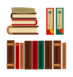 Books in a row on white background royalty free vector image